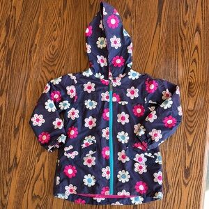 Hatley Pink and Blue Floral Raincoat with Hood